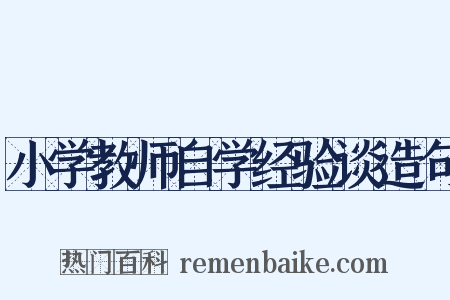 小学教师自学经验谈造句是什么意思的图片